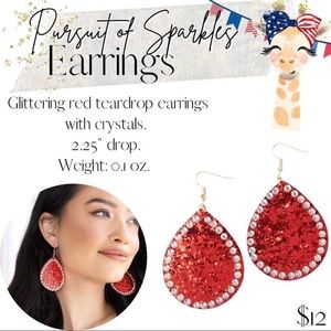 Plunder red drop earrings